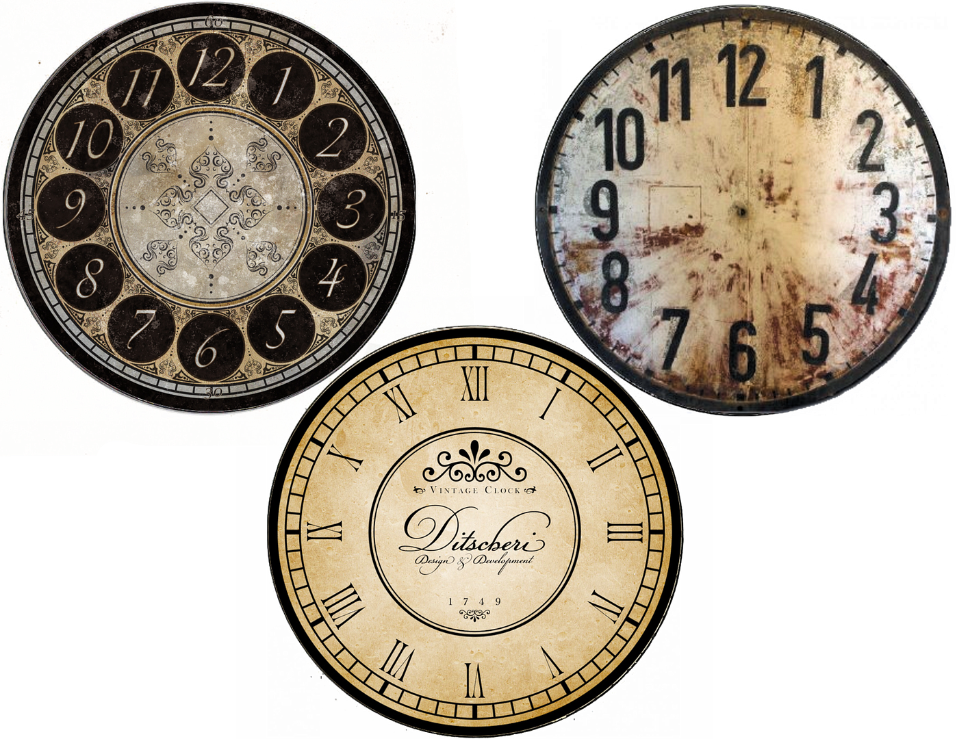 New Years free clock face printables (cd size and plate)