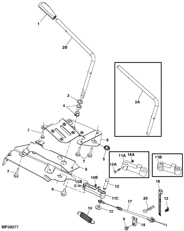 Need Help JD 100 Series Blade Engagement Lever
