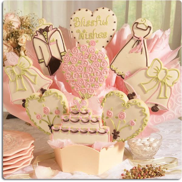  designed cookie bouquets to use as unique bridal shower centerpieces