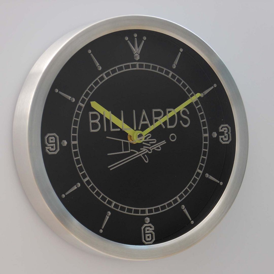 nc0299b Billiards Pool Room Table Bar Neon Sign LED Wall Clock