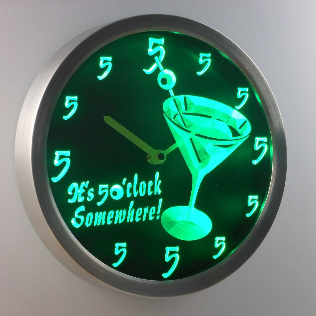 nc0459b It's 5 O'clock pm Somewhere Cocktails Bar Beer gift Neon LED