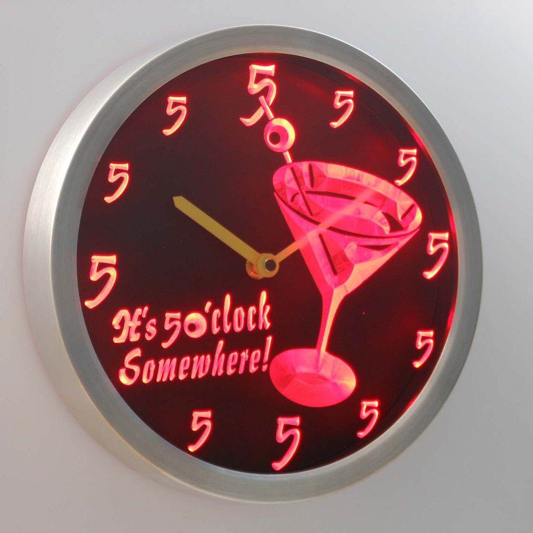 nc0459b It's 5 O'clock pm Somewhere Cocktails Bar Beer gift Neon LED