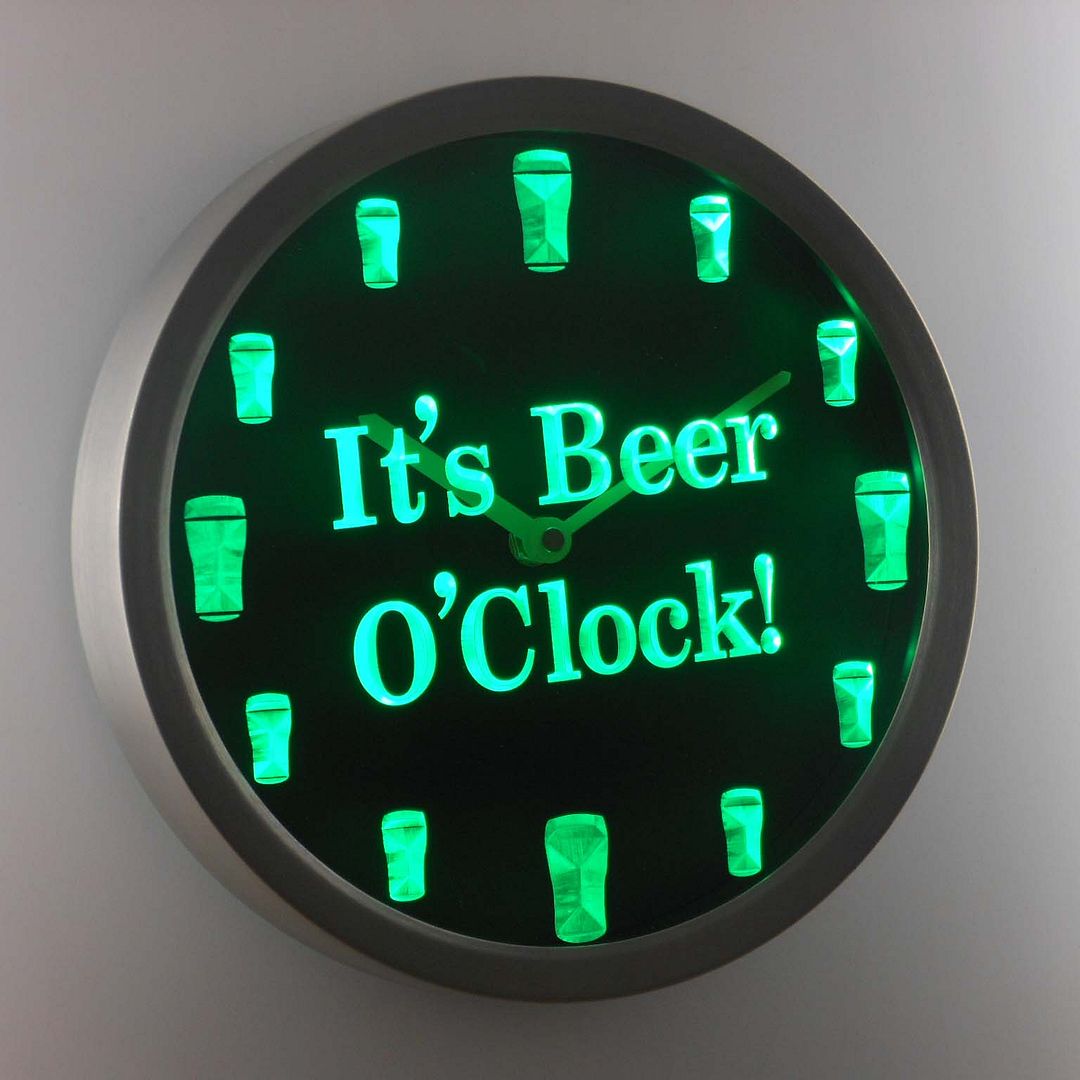 nc0923b It's Beer O'Clock Bar Decor Neon Sign LED Wall Clock eBay