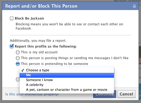 reportar un perfil falso de facebook