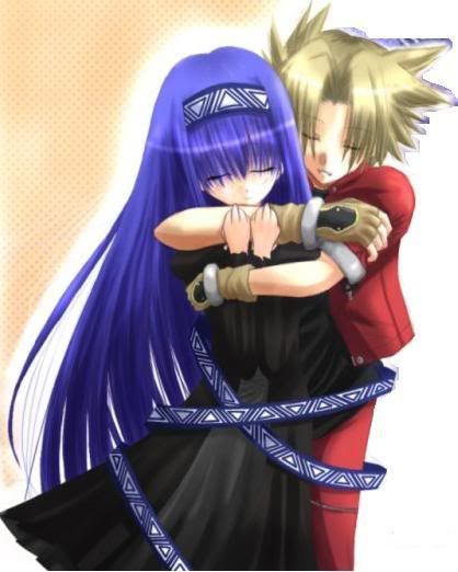 cute Anime boy and girl hugging Image