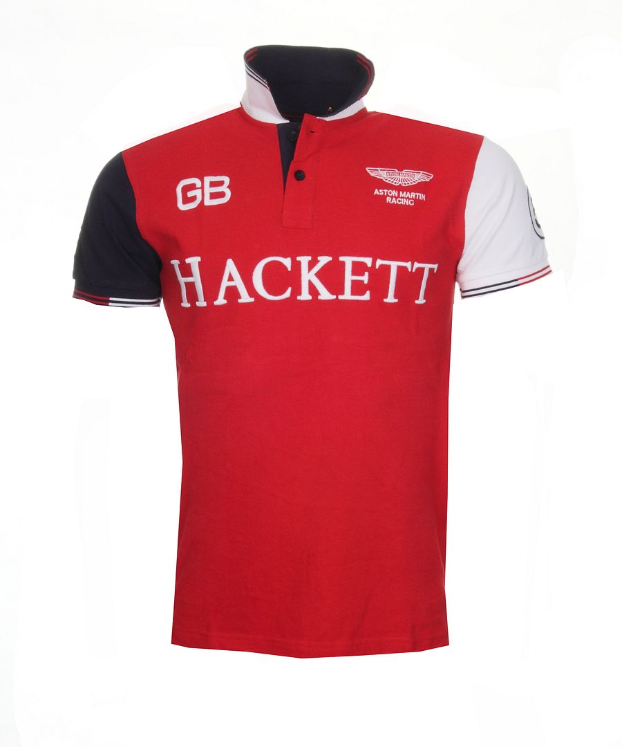 Men's Hackett Aston Martin GB Print Polo Shirt 3 Colourway Designer Top