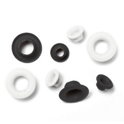 Z1228 - Soft Set Eyelets - Black and White Daisy Collection