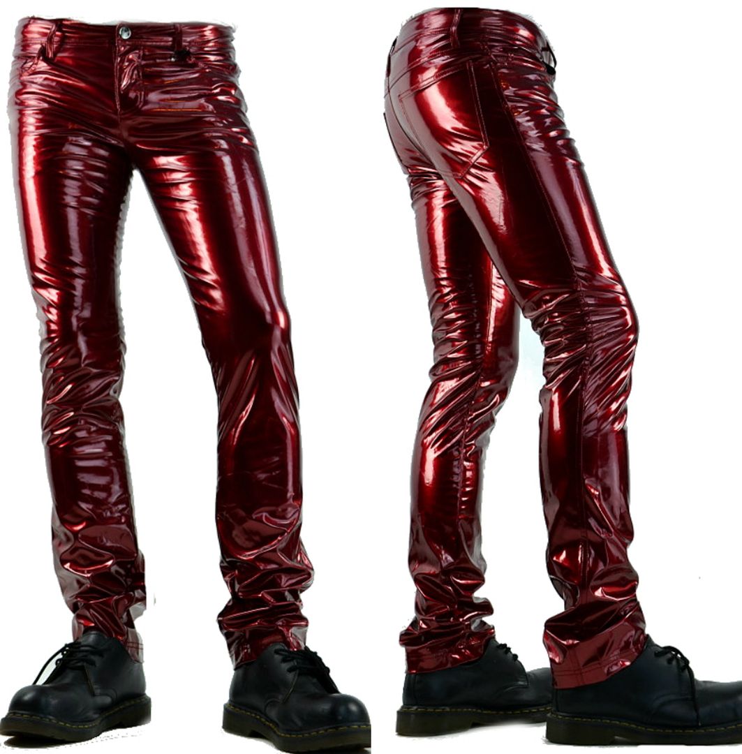 24hrs Lip Service Vinyl Pvc Latex Look Fetish Jeans Slim Fit Gothic