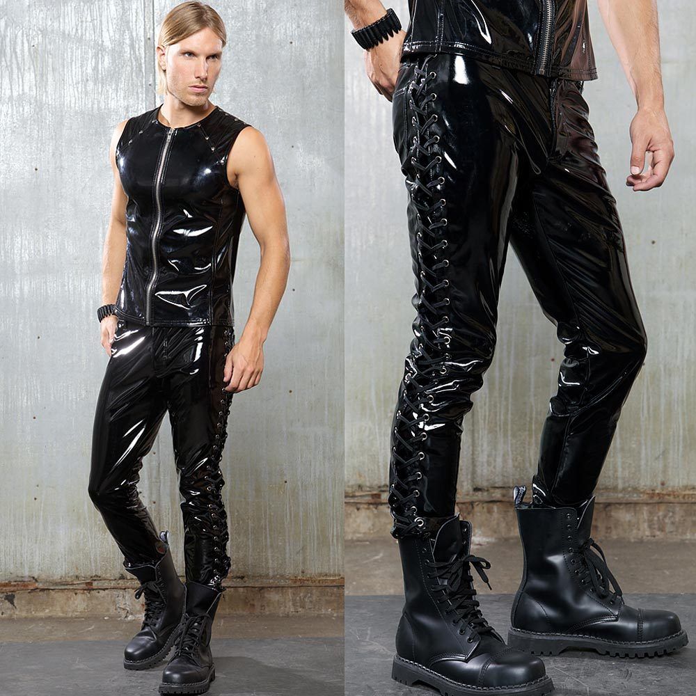 LIP SERVICE LACE UP VINYL PVC LESTAT FETISH LATEX LOOK GOTHIC PIRAT