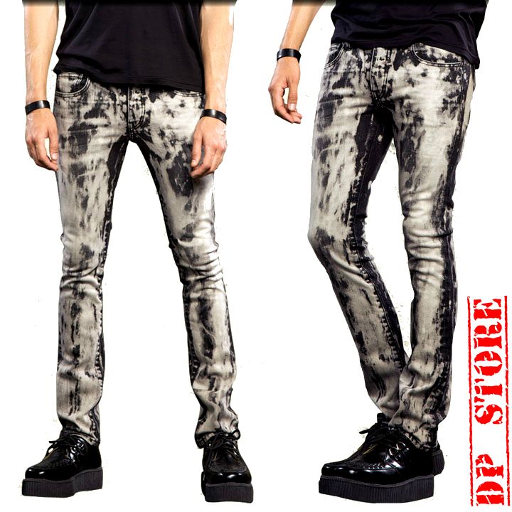 LIP SERVICE BLEACH JUNKIE PUNK SKINHEAD JEANS SKINNY GOTHIC ROCK CAMO