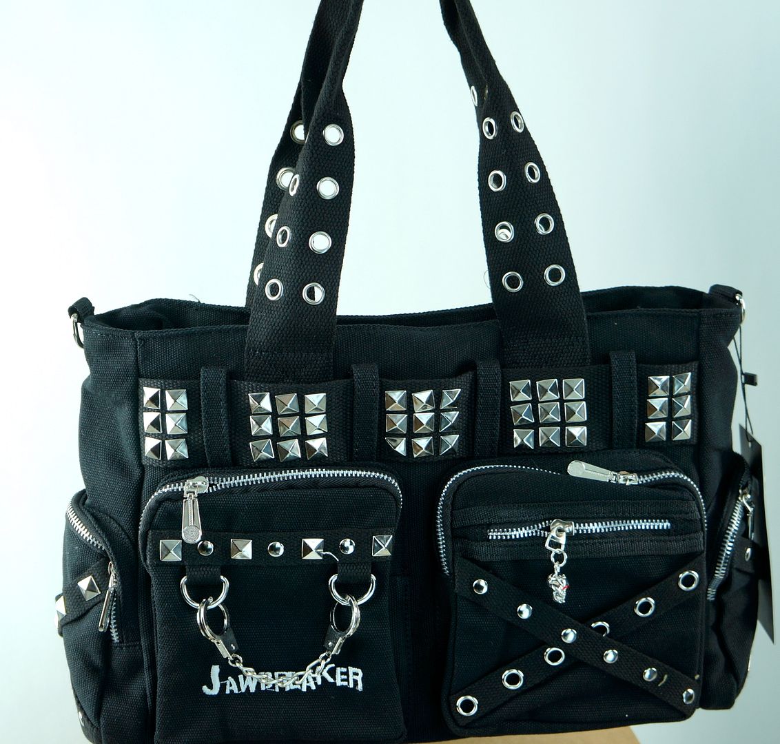 JAWBRAKER STEAMPUNK GOTHIC SKULL PUNK EMO PINSTRIPE MESSENGER PURSE GOTH BAG eBay