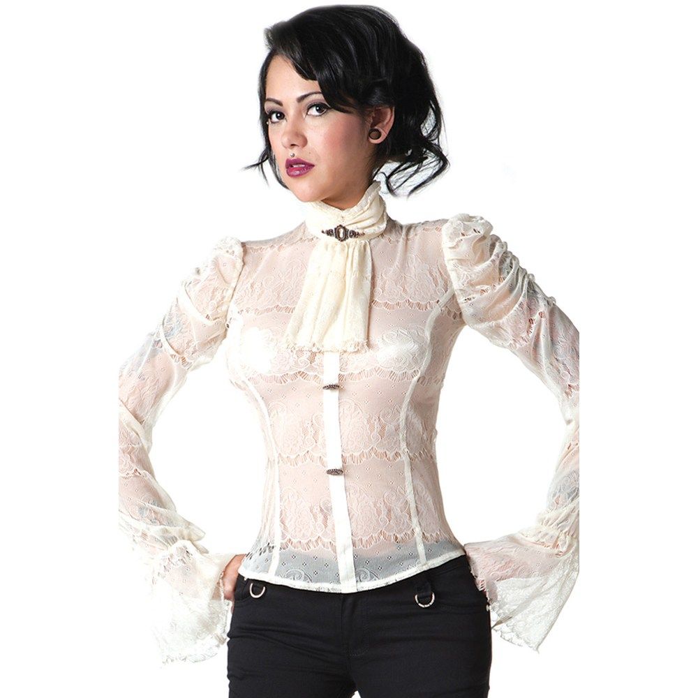 white vampire blouse