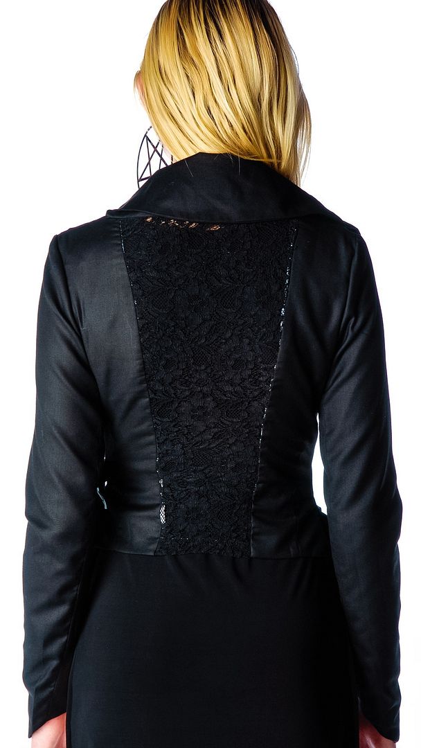 WIDOW LIP SERVICE DRAPE STEAMPUNK GOTHIC JACKET FUNERAL VICTORIAN LACE COAT XL eBay