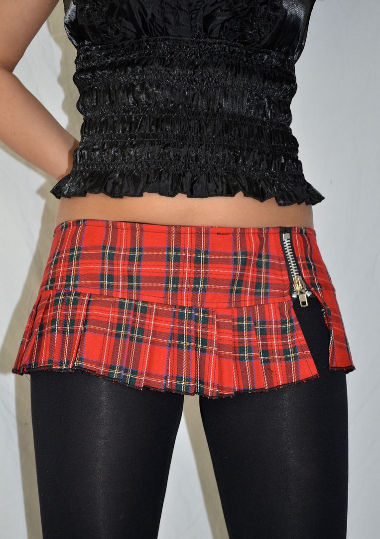 Lds Gothic Sexy Punk Rock Emo Goth Rockabilly Plaid Belt Mini Skirt 