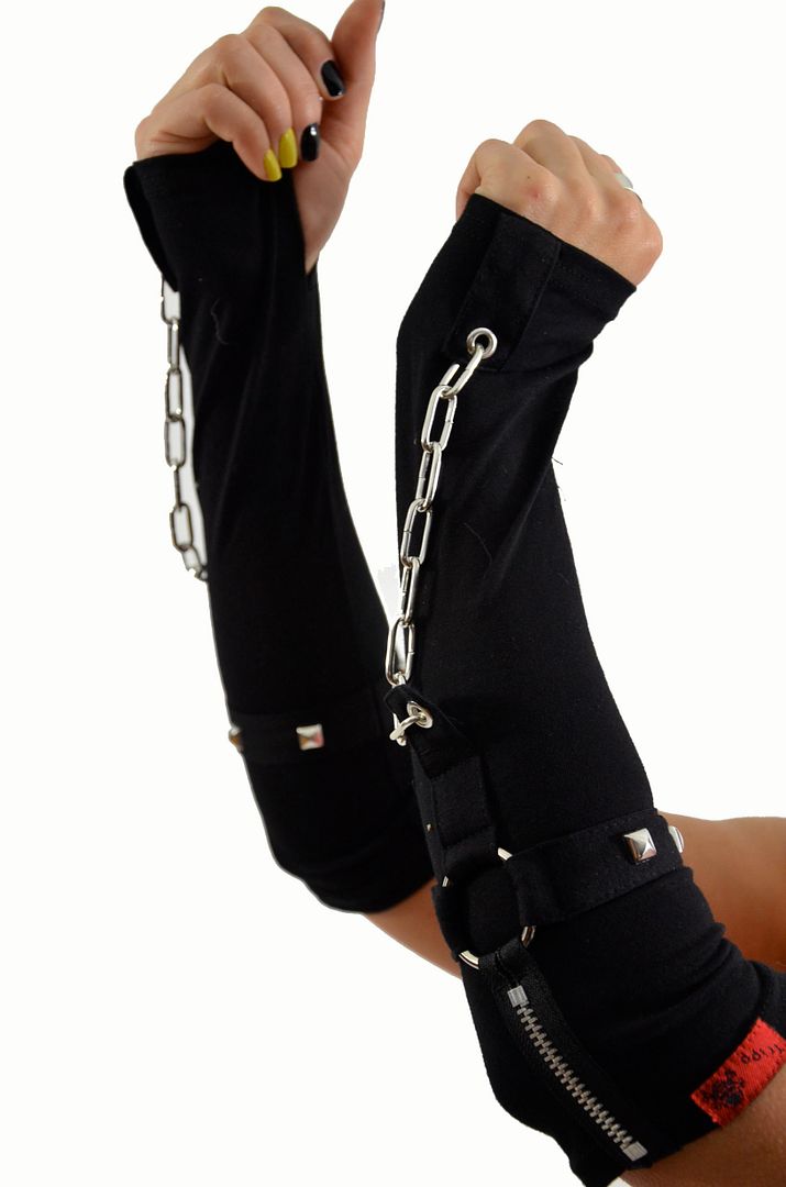 TRIPP NYC O RING PUNK GOTHIC EMO CYBER ARM shirt sleeve WARMERS