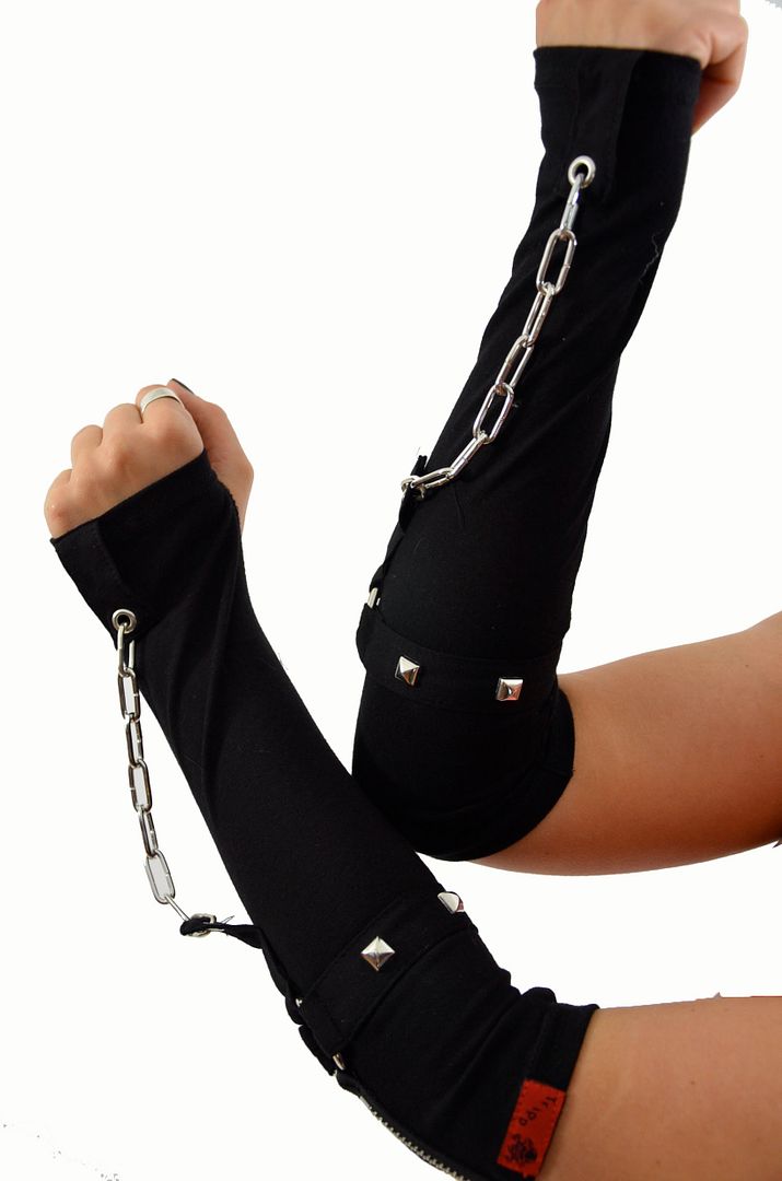 TRIPP NYC O RING PUNK GOTHIC EMO CYBER ARM shirt sleeve WARMERS
