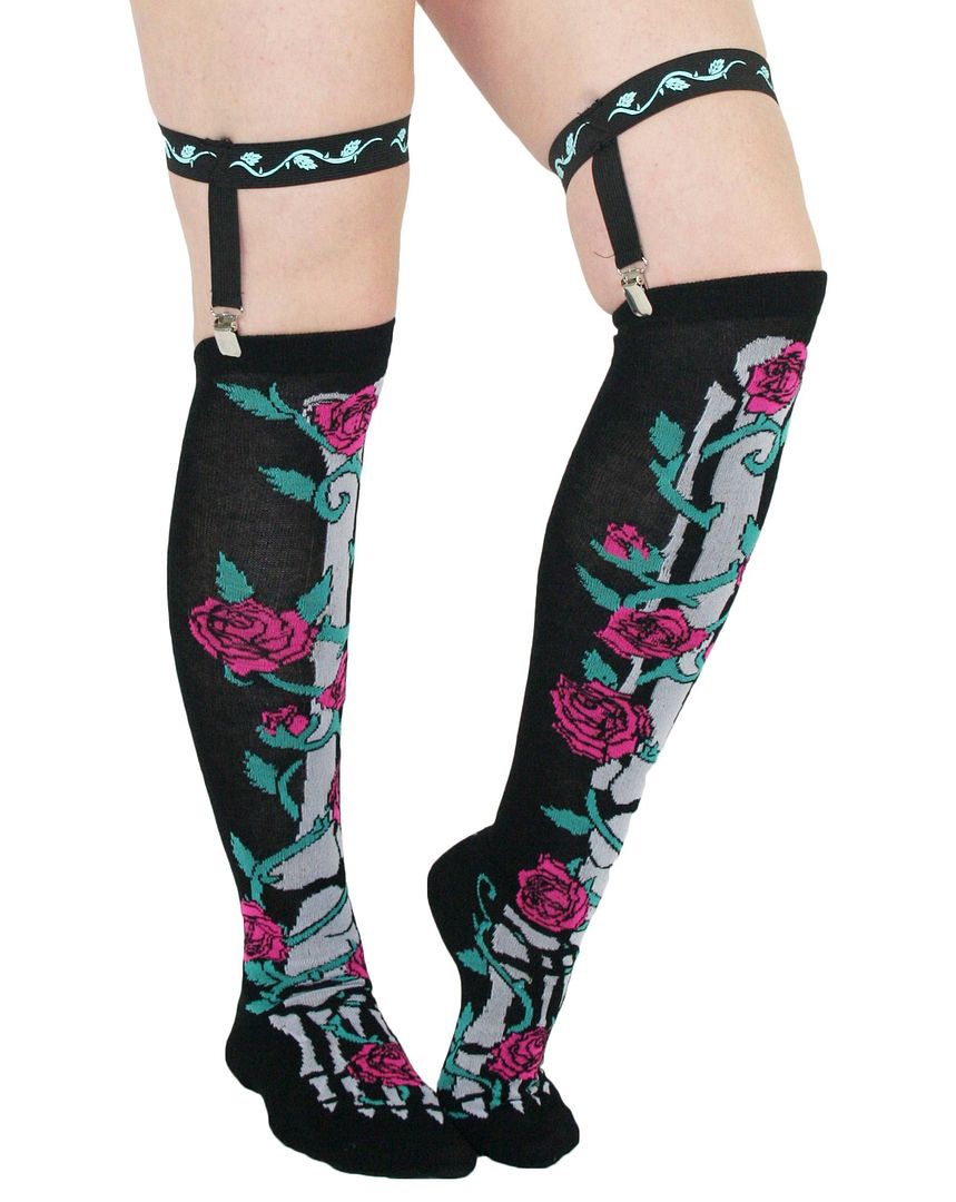 TOO FAST GOTHIC GOTH SKELETON DOLL PUNK EMO TATTOO ROCKABILLY GARTER