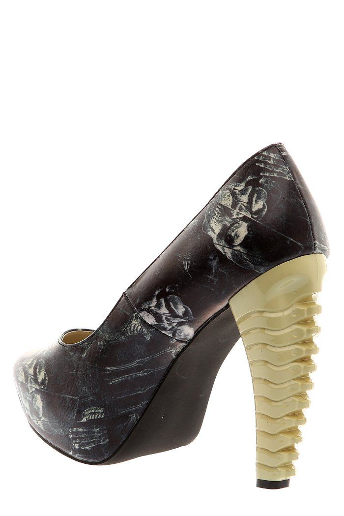 TOO FAST PUMPS TATTOO ANATOMY ROCKABILLY HEEL SHOES PUNK EMO PLATFORM
