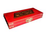 Chinese Abacus in Red Leather Box