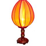 Red Bamboo Style Lamp with Lampshape