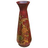 Red Painted Leather Vase