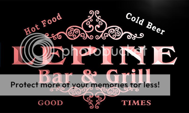 u26187 r LEPINE Family Name Bar & Grill Home Beer Food Neon Sign 