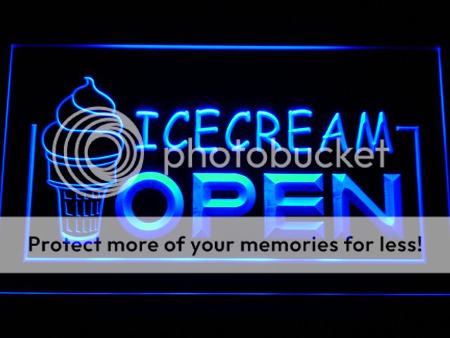 m079 b Ice cream Shop OPEN Neon Light Sign  