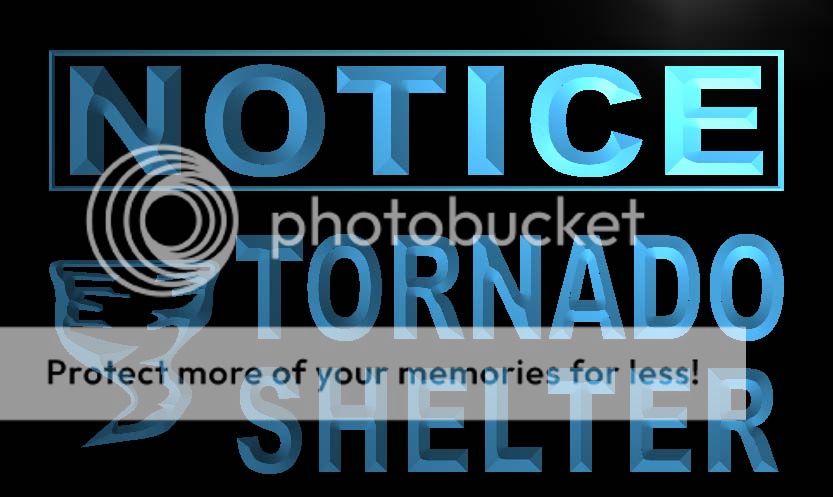 m735 b Notice Tornado Shelter Neon Light Sign  