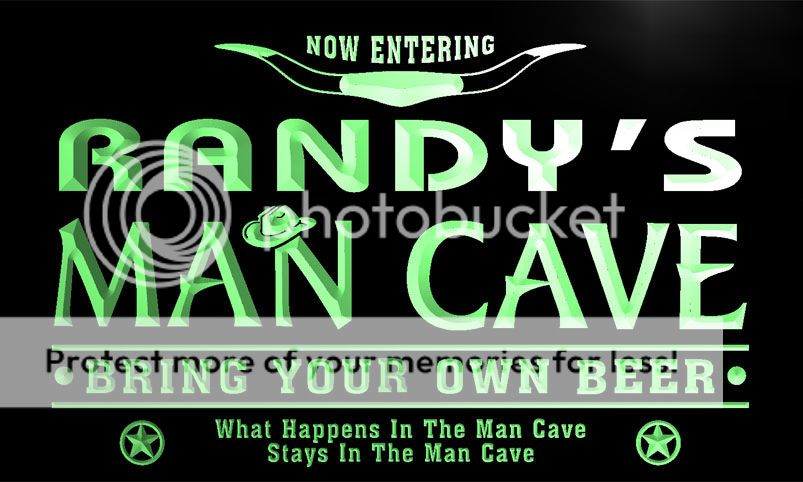 pb078 g Randys Man Cave Beer Bar Room Neon Light Sign Cowboys  