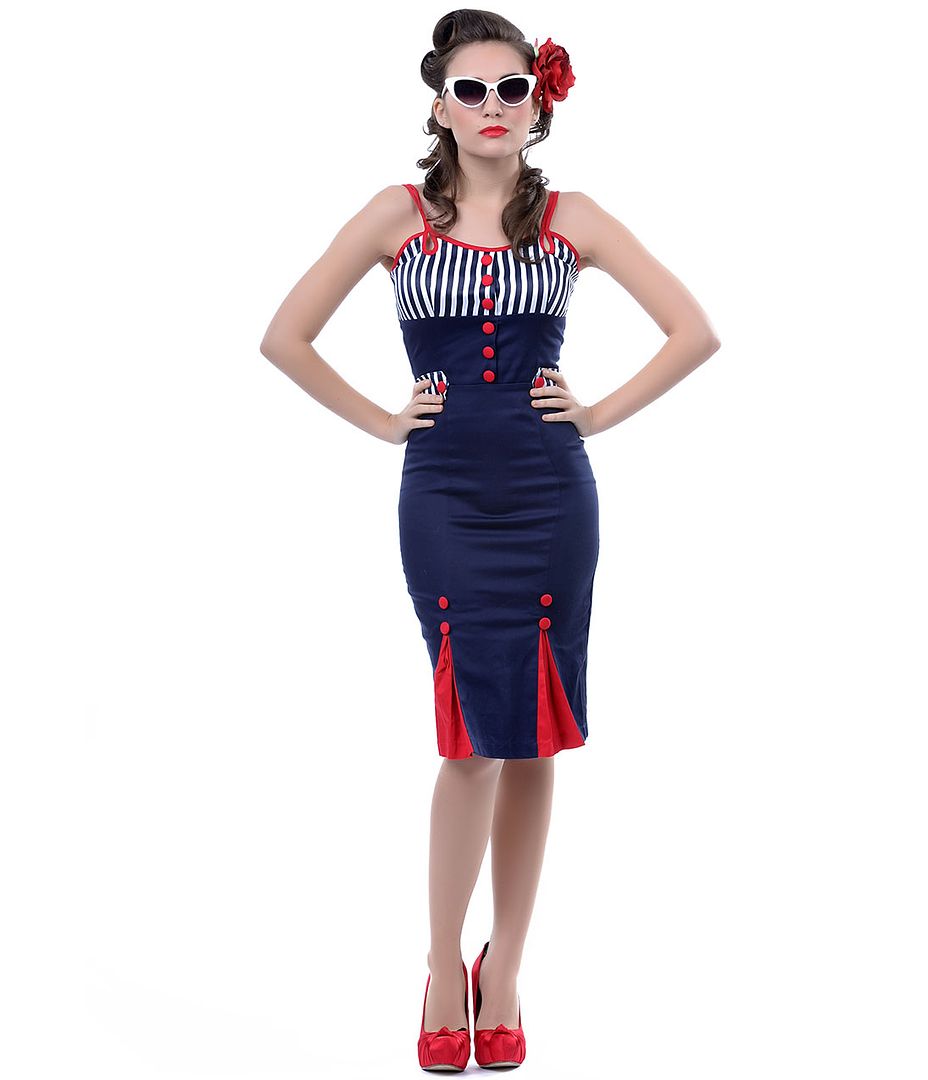 VOODOO VIXEN SAILOR DRESS 50'S EMO FAST PIN UP TATTOO GOTHIC PENCIL TOO ...