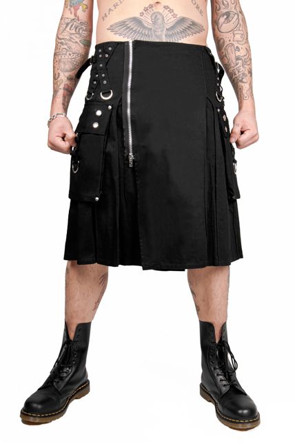 Tripp NYC Goth Punk Black Goth Super Kilt Skirt Scotish Pants Fighter ...