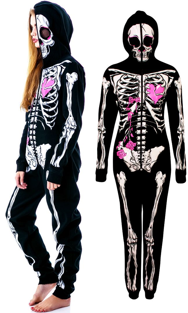 JAWBREAKER JUMPSUIT ONE PIECE PAJAMA PYJAMAS GOTH SHIRT PANTS SKELETON ...