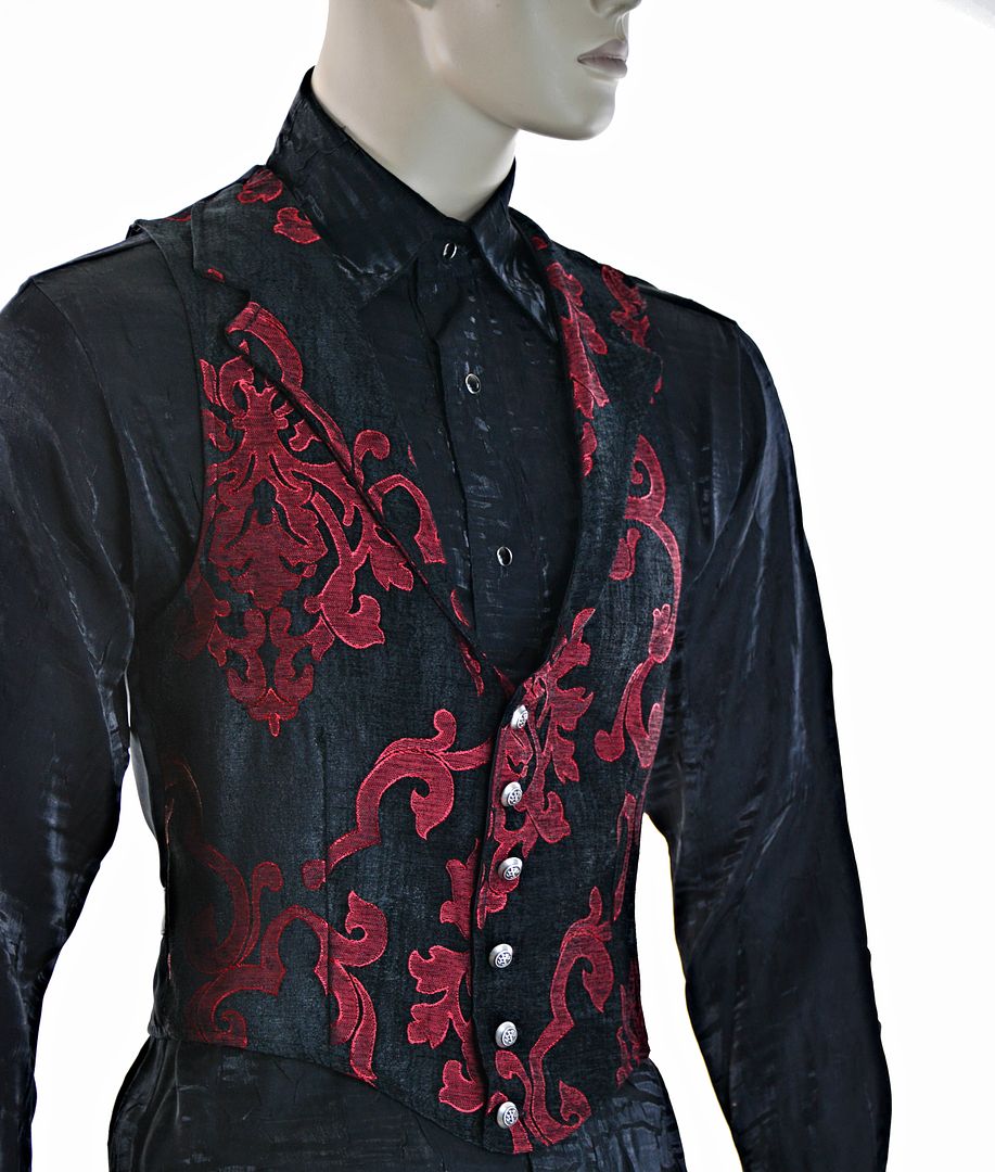 SHRINE GOTHIC ARISTOCRAT VAMPIRE VEST JACKET VICTORIAN BROCADE PIRAT ...