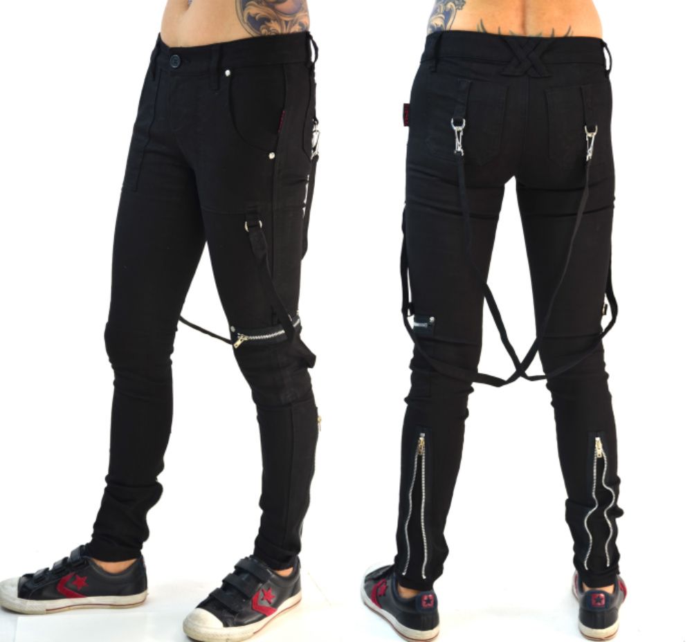 TRIPP BONDAGE GOTHIC SKINNY TIGHT ROCKBILLY PUNK EMO GOTH TATTOO PANTS ...