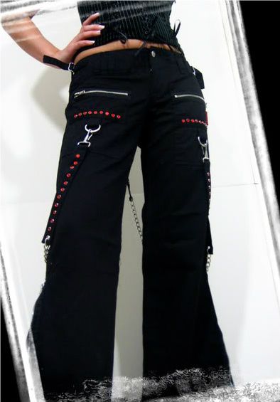 TRIPP NYC CYBER GOTH PUNK EMO GOTHIC STRAPS RHINESONE AF3923 PANTS 0 